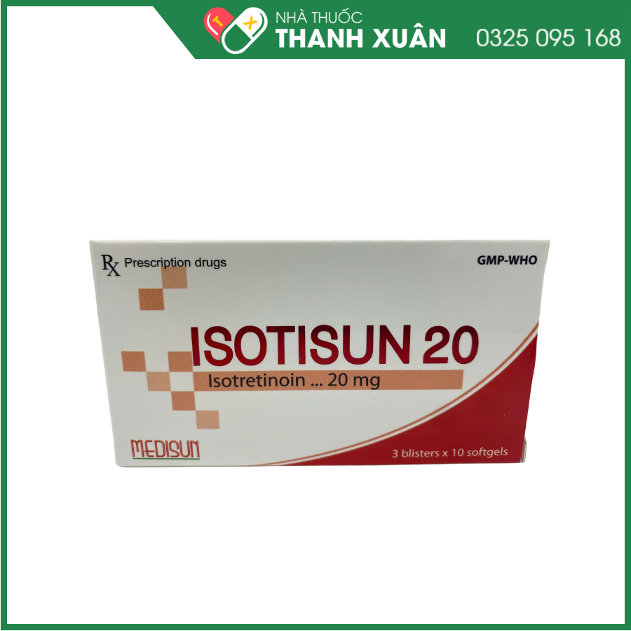 Thuốc Isotisun 20 - điều trị mụn trứng cá dạng nang bọc